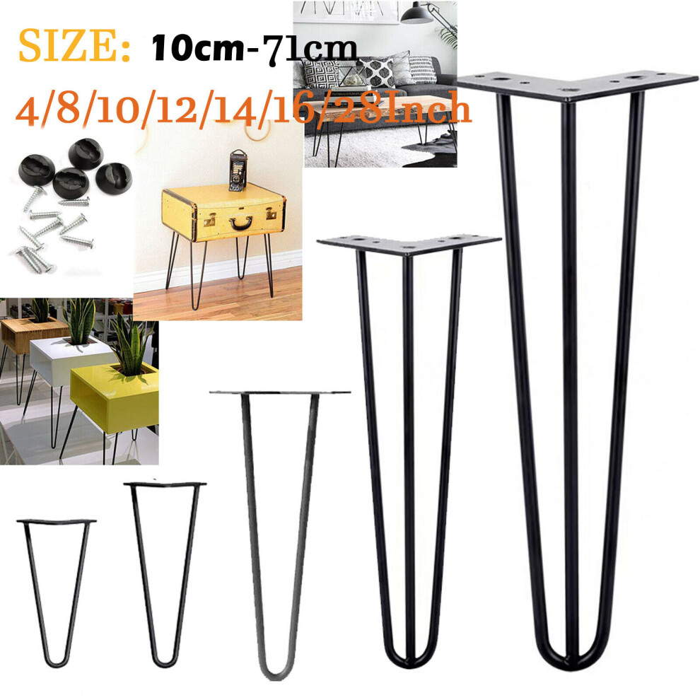 (14inch) Hairpin Legs, Table Legs DIY Furniture Metal Table Legs For Coffee Table, Dining Table, Designer Desk, Nightstand, 10mm Thickness