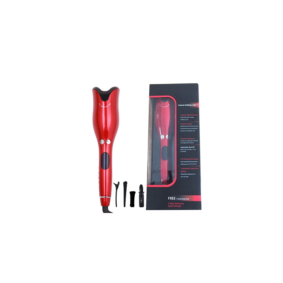 Professional Hair Curlers Wand Ceramic Heating Care Wave Curl Red