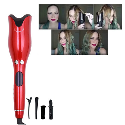 Professional Hair Curlers Wand Ceramic Heating Care Wave Curl Red 2