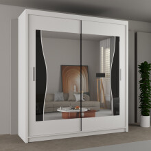 (White, 150) Antilia Sliding Mirror Door Wardrobe