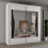 MN Furniture (White, 150) Antilia Sliding Mirror Door Wardrobe 1