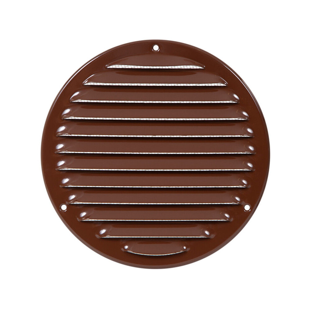 Brown Metal Round Air Vent Grille 160Mm / 199Mm 5056517971864