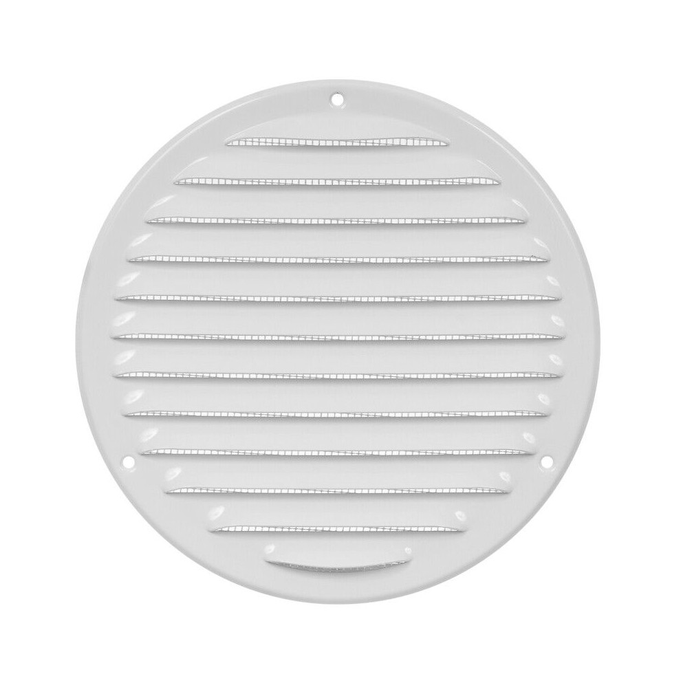 White Metal Round Air Vent Grille 160Mm / 199Mm 5056517971888