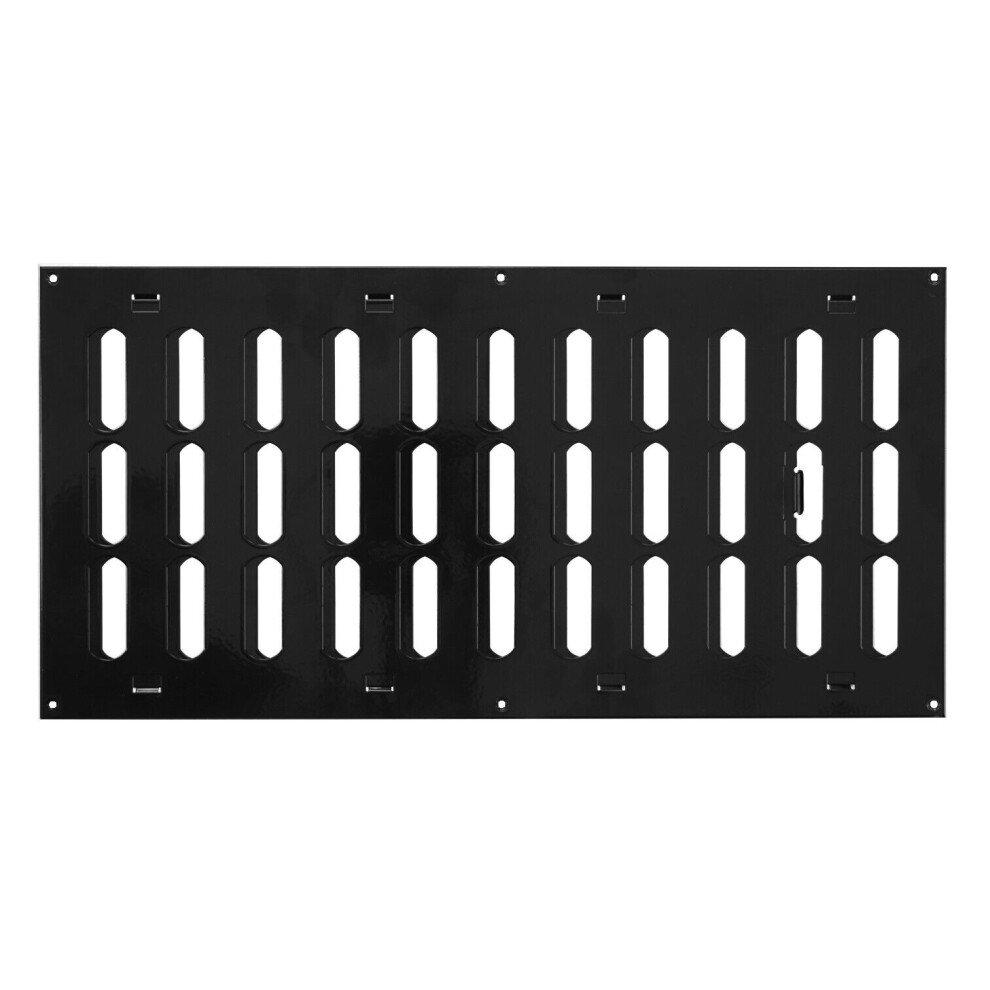 Black Metal Air Vent Grille 400Mm X 200Mm 5056517971949