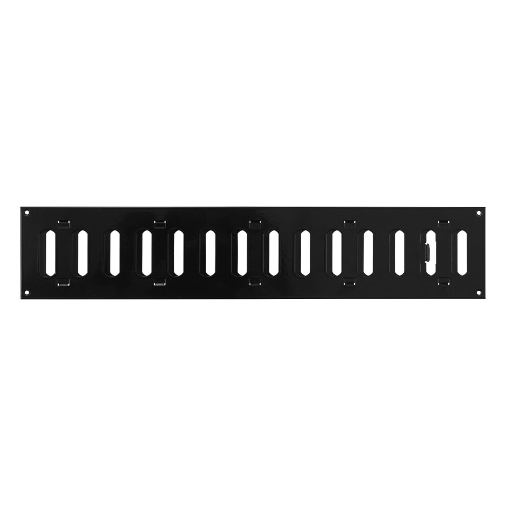 Black Metal Air Vent Grille 500Mm X 100Mm 5056517971956