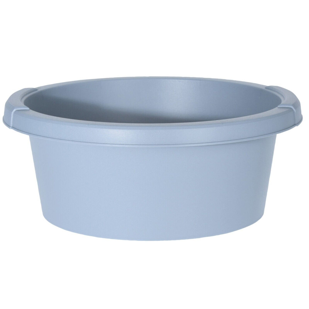 (Blue) Washing Up Bowl Round Plastic Kitchen Basin Mixing Sink Cutlery Tidy Bowl 32cm