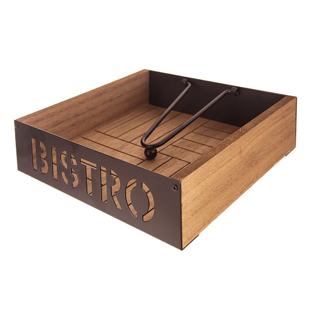 Napkin Serviette Holder Dispenser Metal Wooden Kitchen Dining Décor