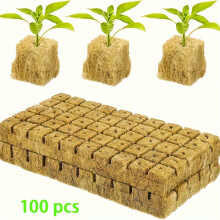 (100pcs) 100pcs, Soilless Gardening Seedling Blocks - Breathable Felt Plant Growing Blocks for Healthy Plant Growth
