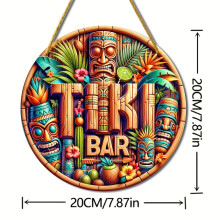 (A) Classic Tic Tac Toe Bar, Tic Tac Toe Theme Wood Sign, 2D Flat, Summer Outdoor Decoration