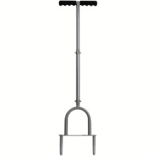 (Steel, Detachble Coring Aerator) Heavy Duty Lawn Coring Aerator - Adjustable Height Grass Turf Plug Tool