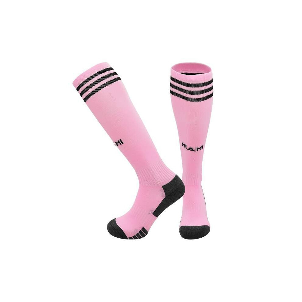 (Home, Kids(EU 30-36)) 23-24 Season Football Socks For Miami Kids & Adults Training Sport Racing Stocking