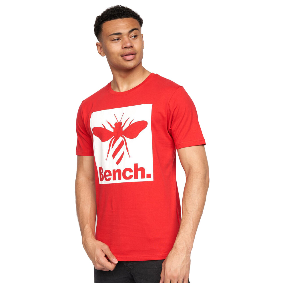 (Red - Hazen, S) Mens Bench Crew Neck Tee Graphic Print T Shirts