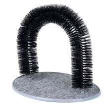 PETLICITY Cat Bristle Arch - Kitten Grooming Scratcher Fleece