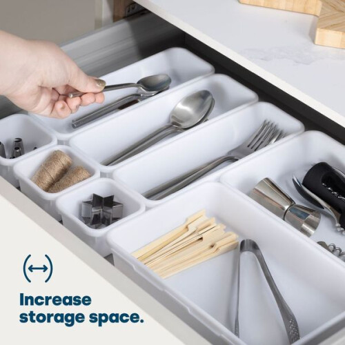 LIVIVO (White) LIVIVO 8-Piece Drawer Divider Set 2
