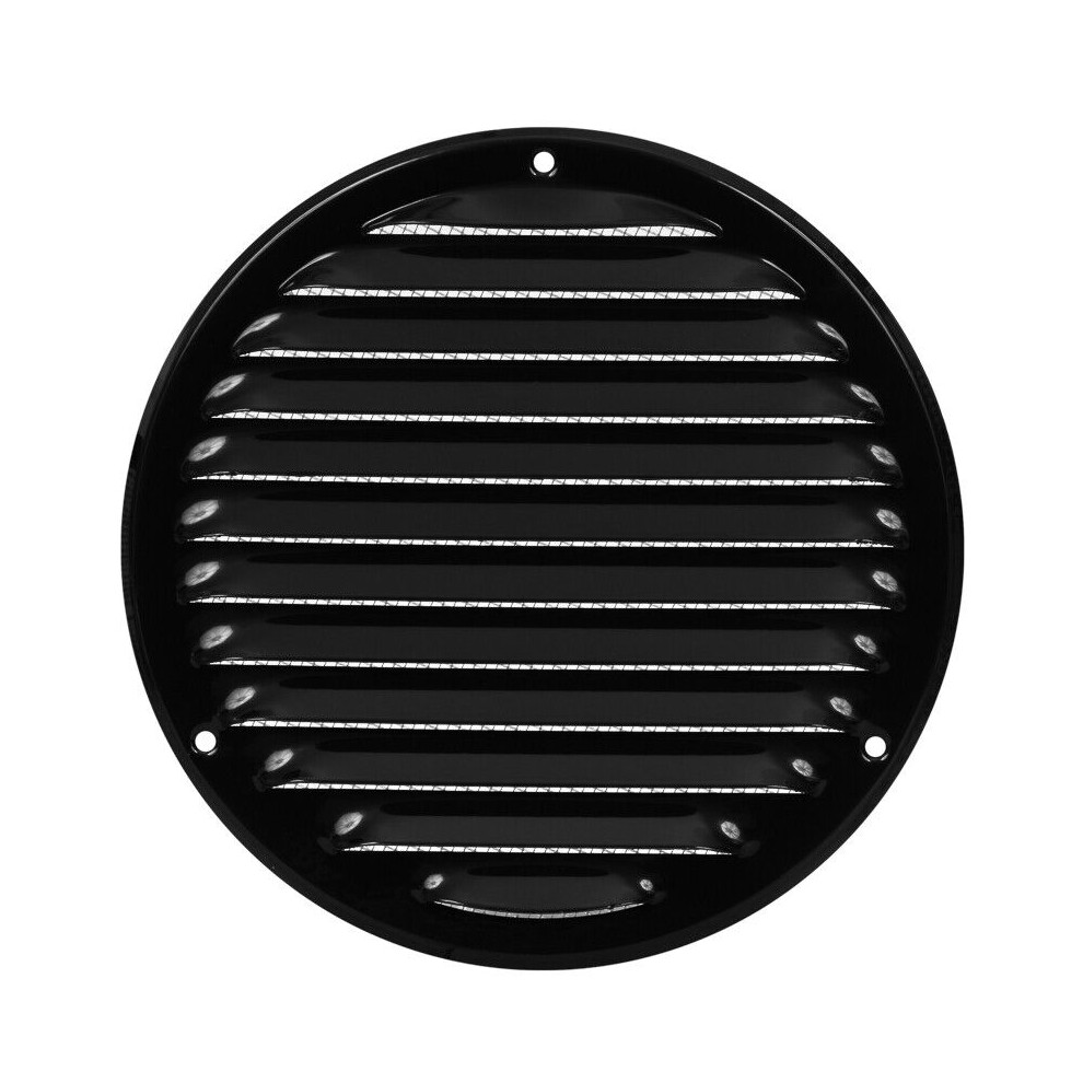Black Metal Round Air Vent Grille 160Mm / 199Mm 5056517972229