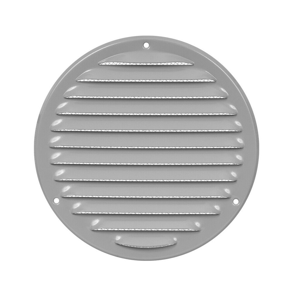 Silver Metal Round Air Vent Grille 160Mm / 199Mm 5056517972236