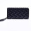 (Black) Long Womens New Purse Canvas Solid Color Embossed Multistyle Zipper Purse 1