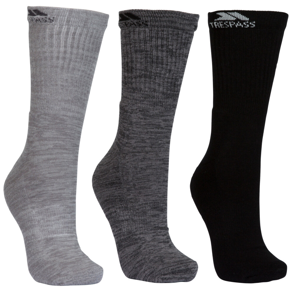 (7/11, Carbon Melange / Stone Melange / Black) Trespass Womens Mens Cushioned Socks Jackbarrow