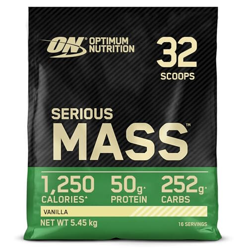 Optimum Nutrition Serious Mass Protein Powder High Calorie Weight Gainer with 25 Vitamins and Minerals, Creatine and Glutamine