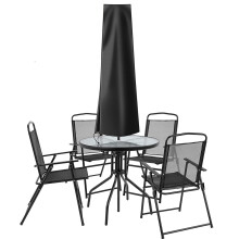 OKPOW Parasol Cover, Heavy Duty Rip Proof 600D Oxford Fabric Parasol Covers Waterproof, Windproof, Anti-UV, 170 * 27.5 * 33.5cm, Black)