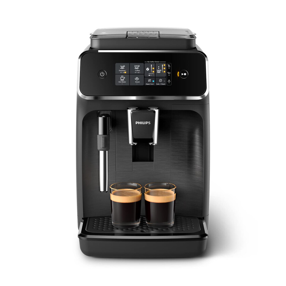 PHILIPS Series 2200 Automatic Espresso Machine, Classic Milk Frother, Intuitive Touch Display, 100% Ceramic Grinders, AquaClean Filter, Matte Black