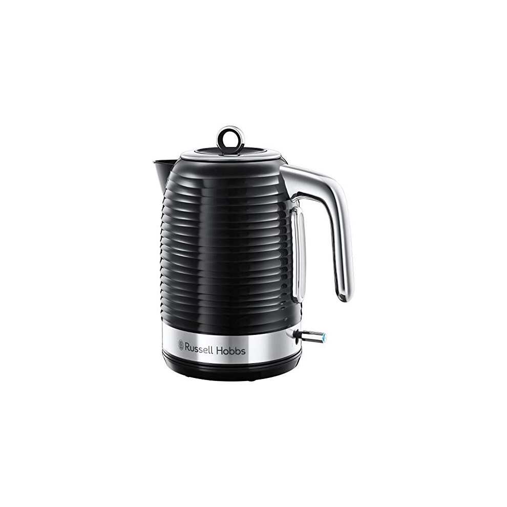 Russell Hobbs Inspire Electric 1.7L Cordless Kettle (Fast Boil 3KW, Black premium textured plastic, high gloss finish, Removable washable