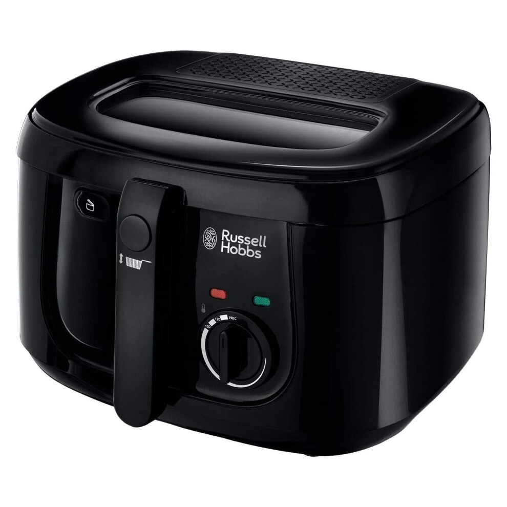 Russell Hobbs Electric Deep Fat Fryer, 2.5L capacity/can cook 1kg food, Carbon odour filter, Large observation window, Non-stick coated pan, 1800W