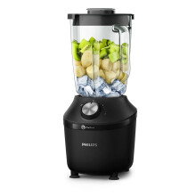 Philips blender 3000 series, pro blend system, 2l maximum capacity, 1.25l effective capacity, 600 w, 2 speed settings and pulse, glass jar, black