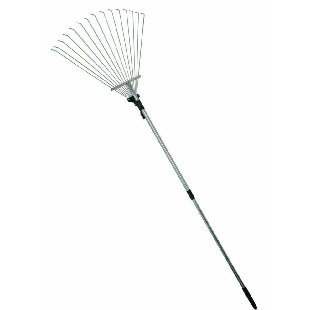 Telescopic Garden Leaf Rake, Lawn &Yards Adjustable Metal Leaf Rake