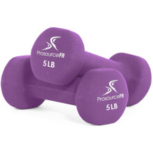 ProsourceFit Neoprene Dumbbell Coated for Non-Slip Grip, 5 lb