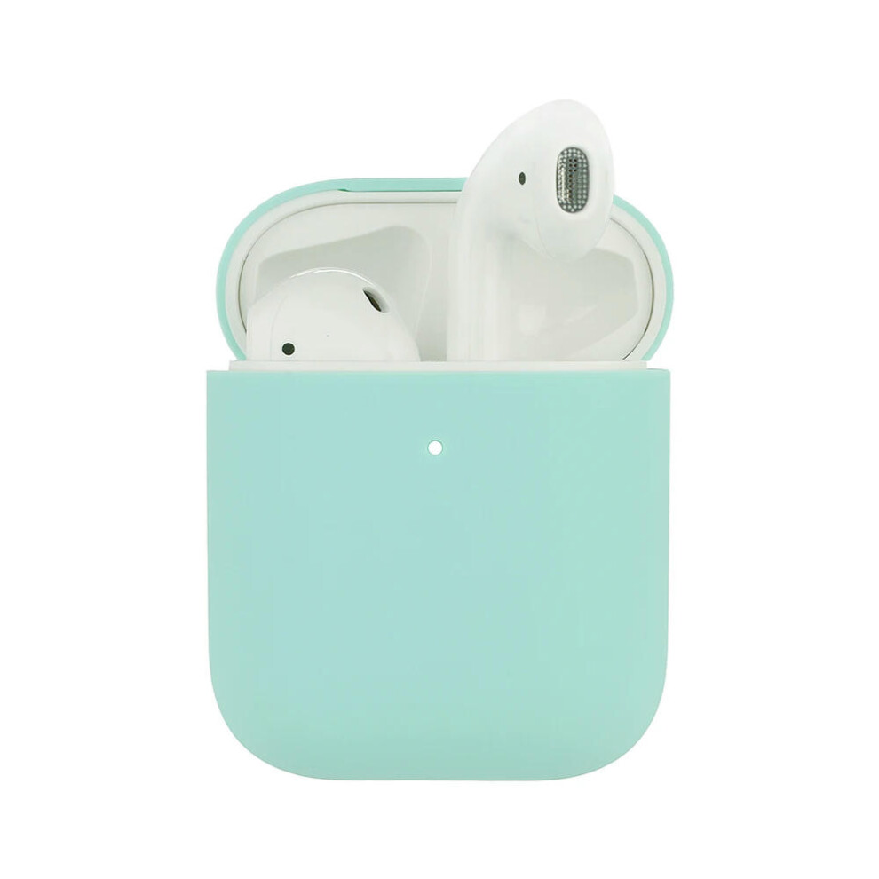 (costal blue, airpods1 and 2) Soft Silicone Case Earphones for Apple Airpods case Bluetooth Wireless Earphone Protective Cover Box for Airpods Ear Pod