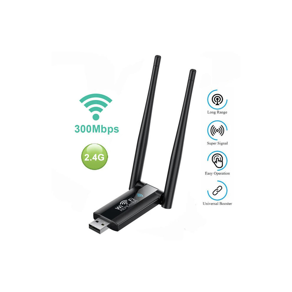 (300M 2.4G USB) USB WiFi Repeater Wireless Extender Router WiFi Signal Amplifier Booster Long Range Wi-Fi Repeater Access Point