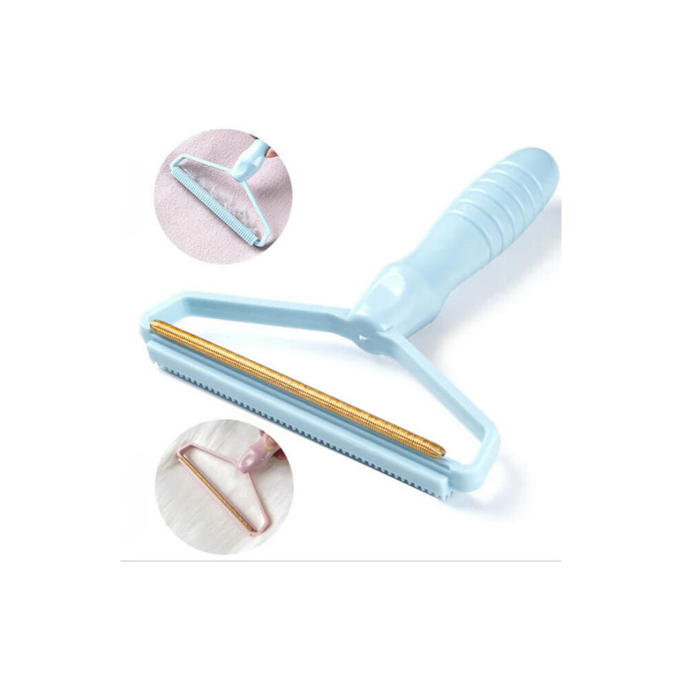 (Blue) Lint remover pellet scraper for clothes pet hair cleaning roller Coat carpet wool razor brush for lint removal anti plush 1 PCS