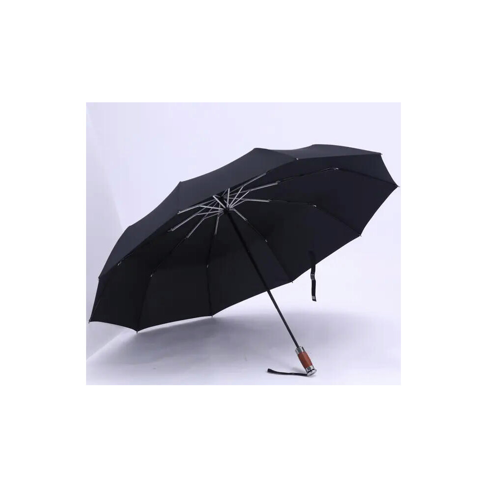 (Black) Genuine Brand Large Folding Umbrella Rain 1.2 Meters Business Men Automatic Umbrellas Windproof Male Parasol Dark Blue And Black