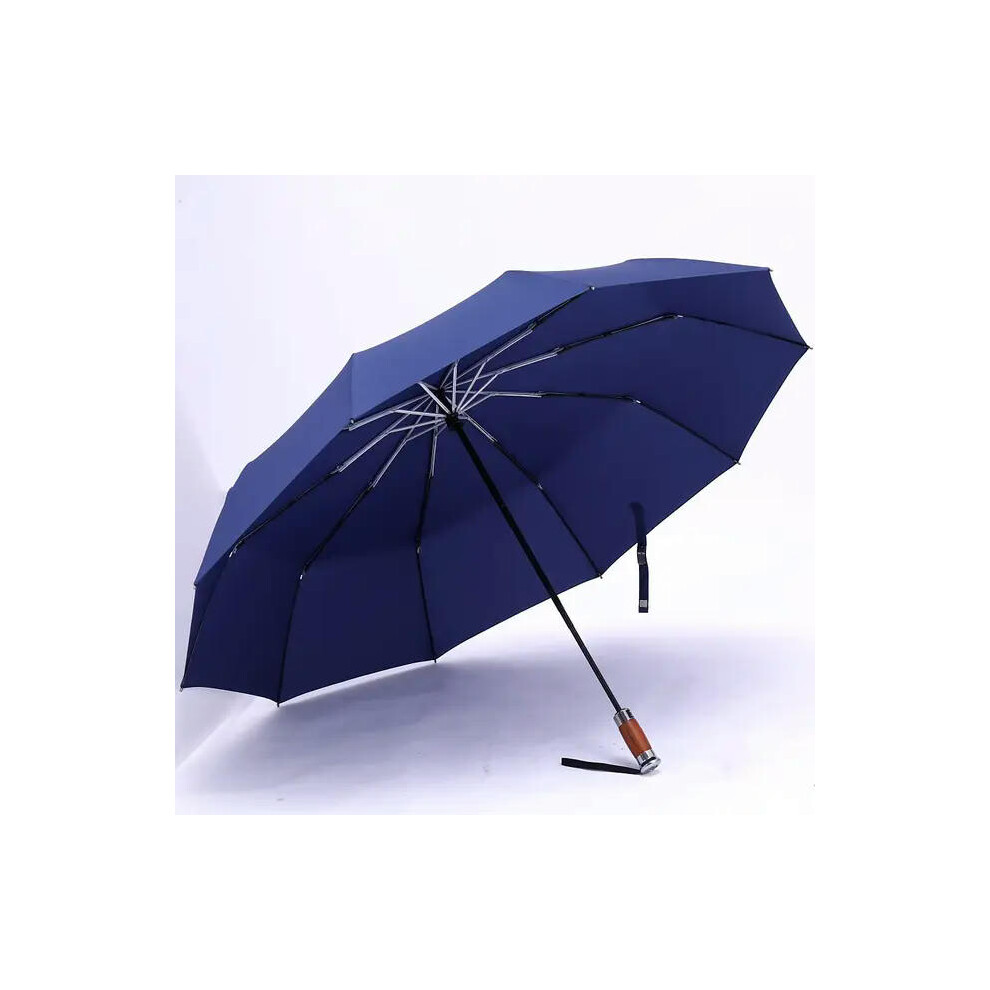 (Dark blue) Genuine Brand Large Folding Umbrella Rain 1.2 Meters Business Men Automatic Umbrellas Windproof Male Parasol Dark Blue And Black