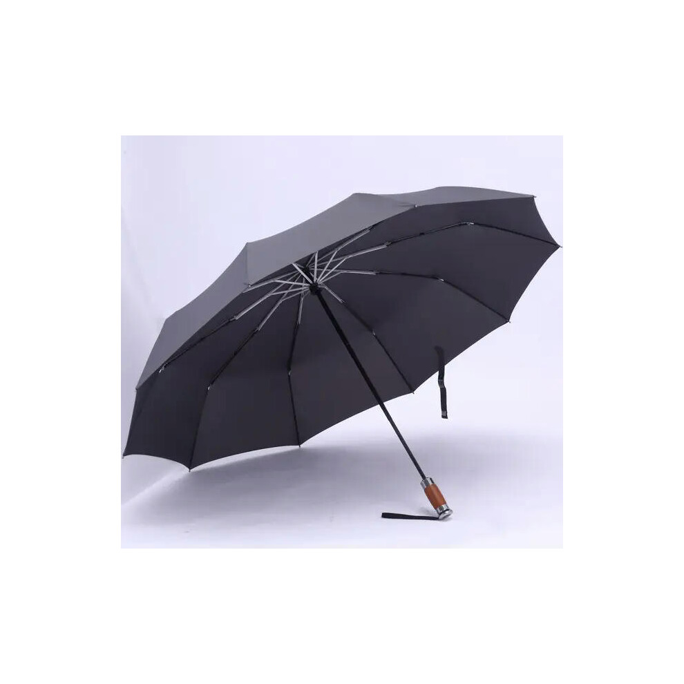 (Gray) Genuine Brand Large Folding Umbrella Rain 1.2 Meters Business Men Automatic Umbrellas Windproof Male Parasol Dark Blue And Black