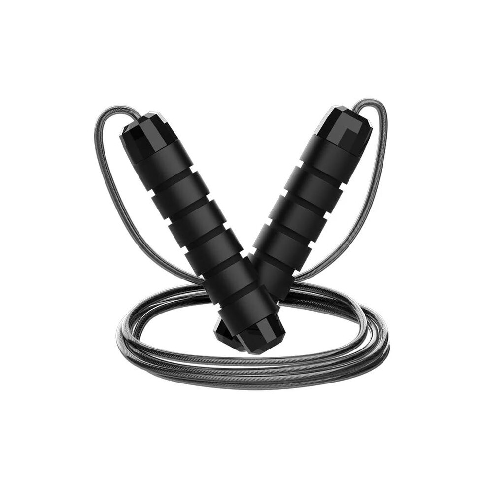 (Black) Rapid Speed Jump Rope Steel Wire Skipping Rope Exercise Adjustable Jumping Rope Fitness Workout Training Home Sport Equipment