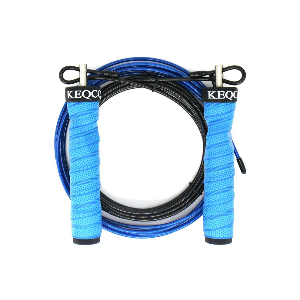 (Blue) Crossfit Jump Rope Skip Speed & Weighted Skipping Rope Fitness Rope Strength Training