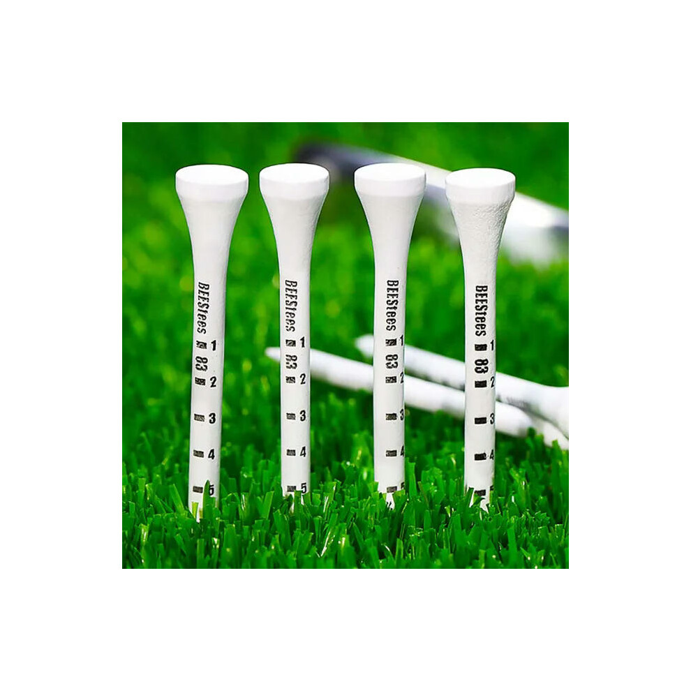 (30pcs 83mm White) Golf Tees Package of 30 Tees Golf Ball Tees 54mm Bamboo Tee Golf Balls Holder Available Stronger than Wood Tees Drop Ship