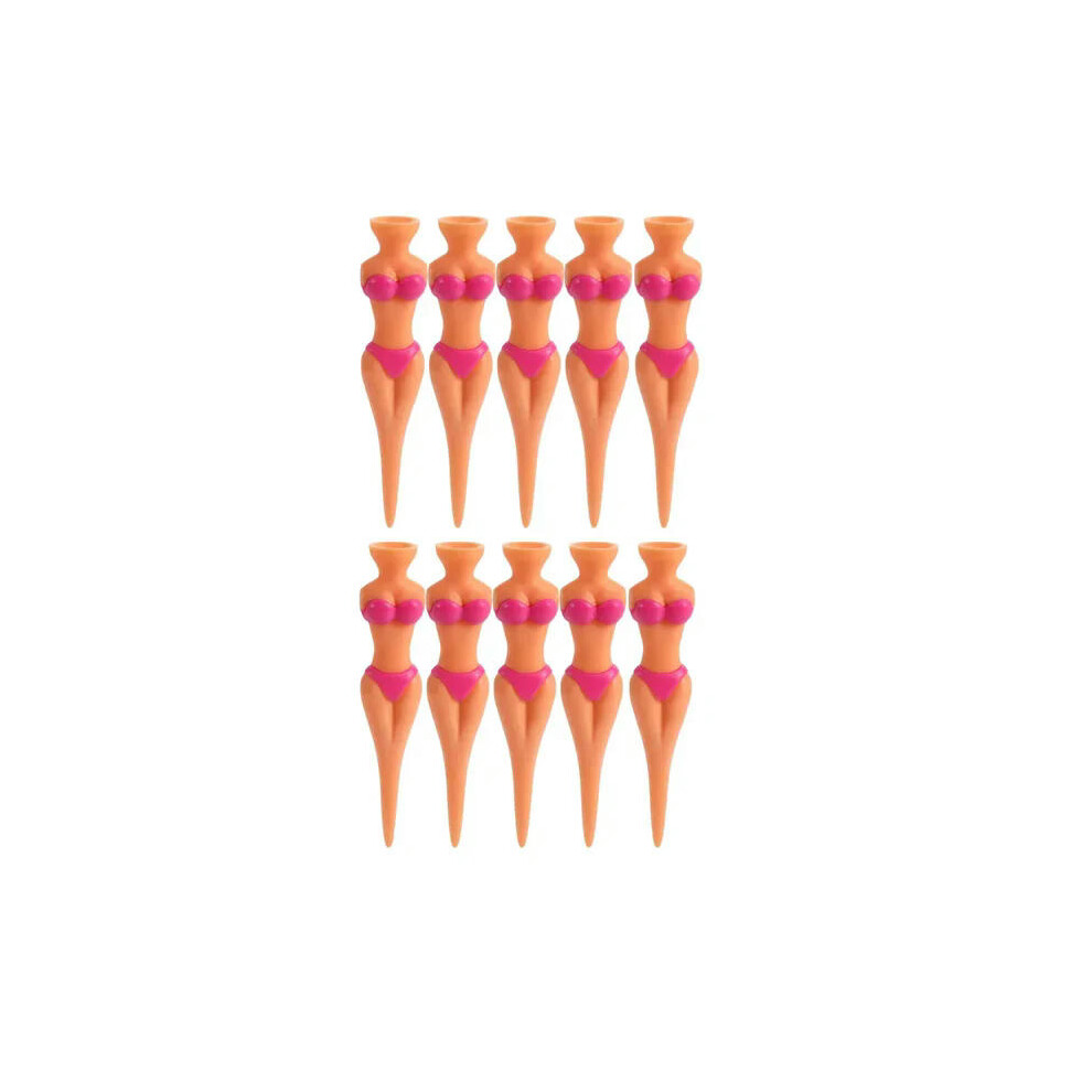 (10pcs Pink) Funny Golf Tees Lady Bikini Girl Golf Tees,78 mm Plastic Pin-up Golf Tees, Home Golf Tees for Golf Training, Golf Accessories