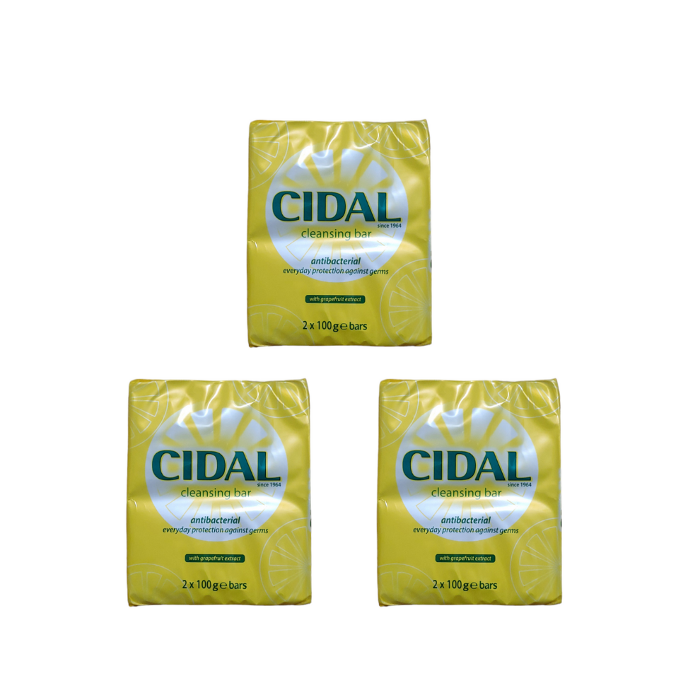 6 x 100g CIDAL Antibacterial Soap Cleansing Bar With Grapefruit Extract