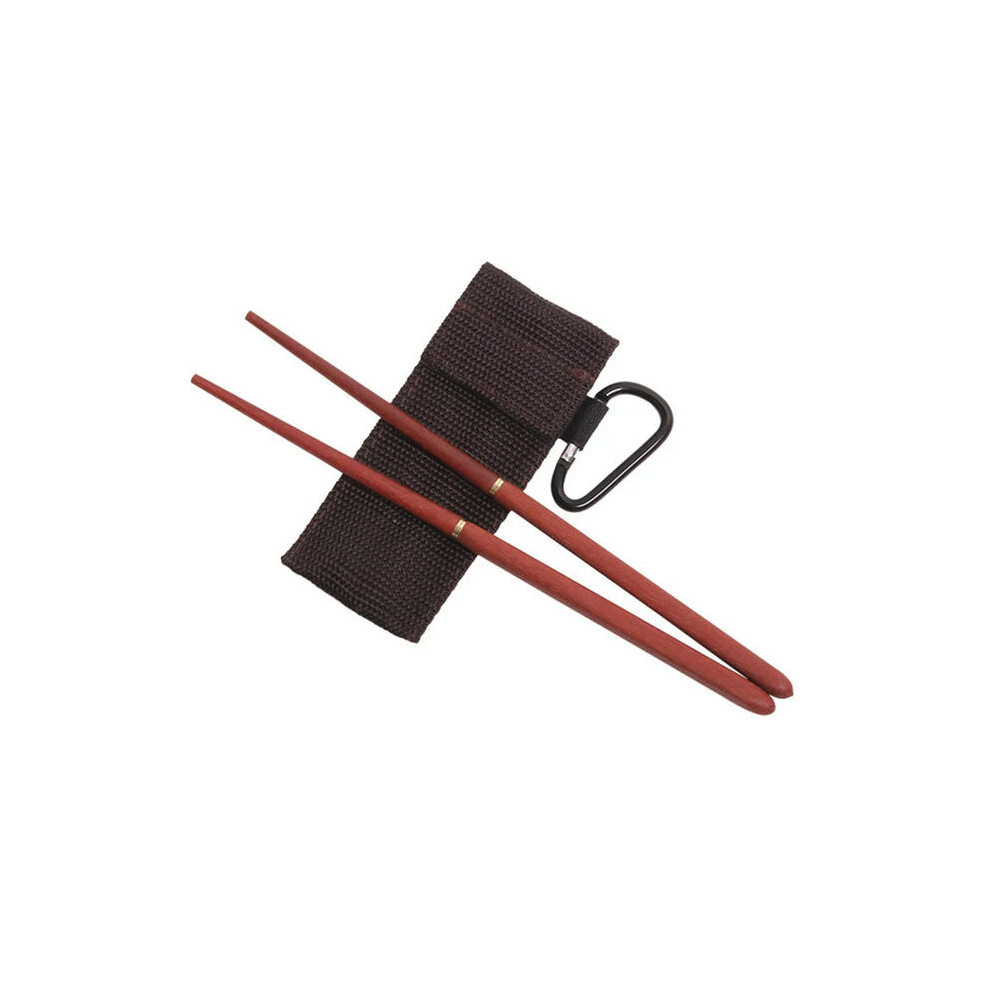 (B) 1 Pair Mahogany Folding Chopsticks Portable Outdoor Camping Picnic Travel Tableware Wooden Chopsticks Dinnerware