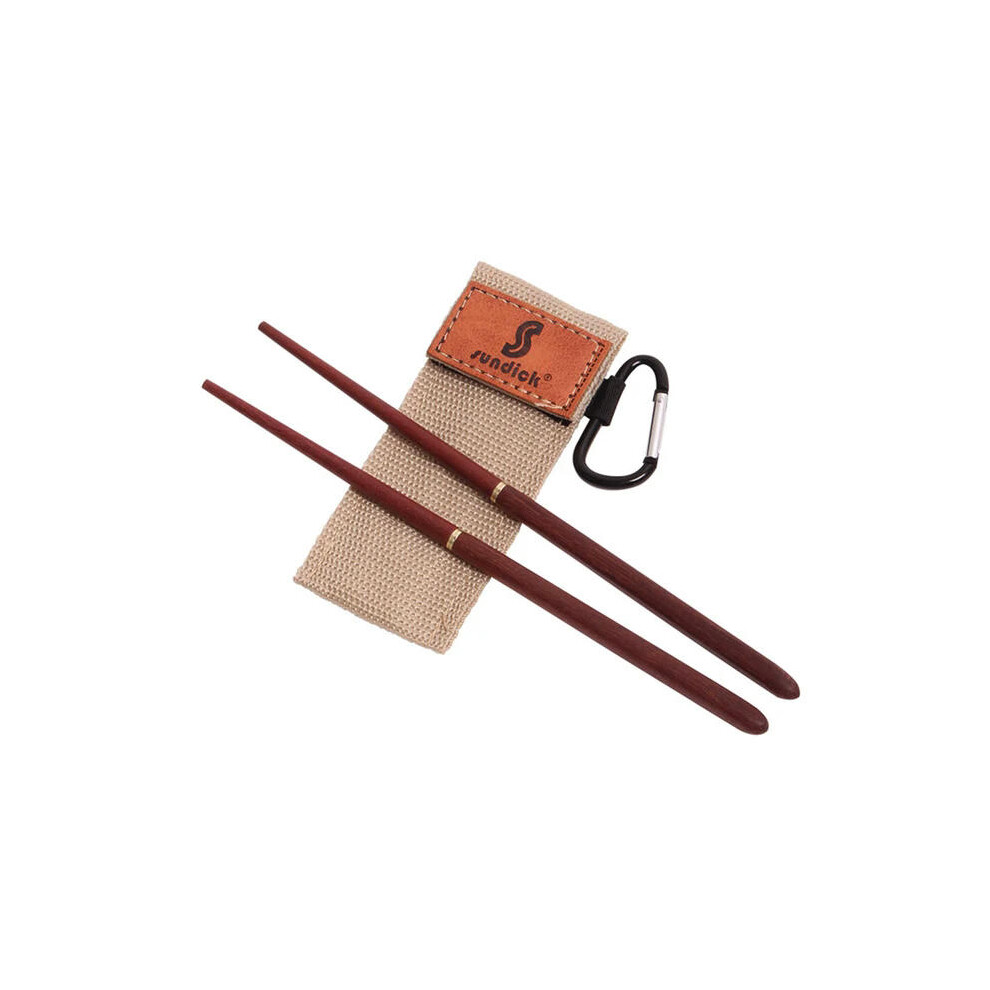 (C) 1 Pair Mahogany Folding Chopsticks Portable Outdoor Camping Picnic Travel Tableware Wooden Chopsticks Dinnerware