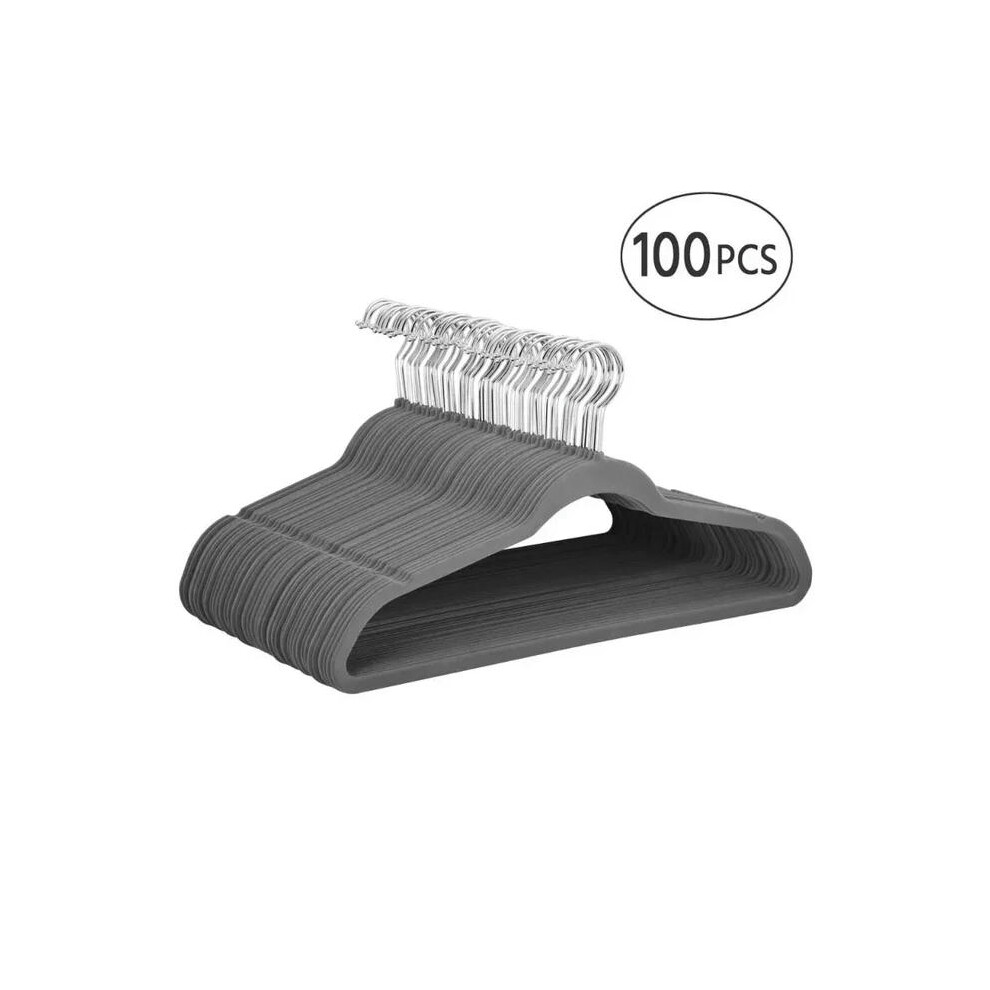 (gray) Easyfashion Clothes Hanger 100 Pack Hangers for Clothes  Easyfashion Heavy Duty Non Slip Velvet Clothing Hanger