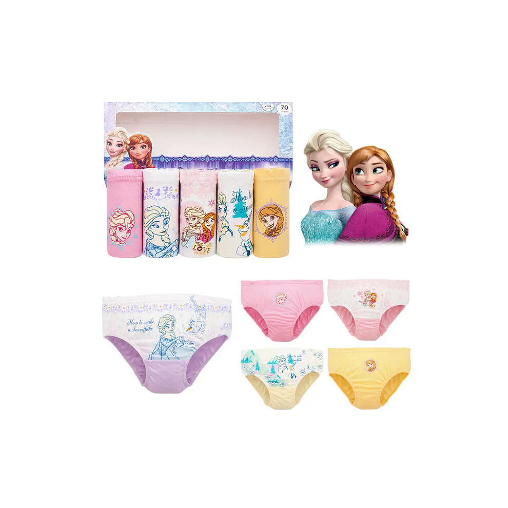 (Frozen, 60(1-3Y)) 5Pcs/Box Cartoon Disney Frozen Girls Underwear Cotton Baby Girl Briefs Panties For 1-14Y