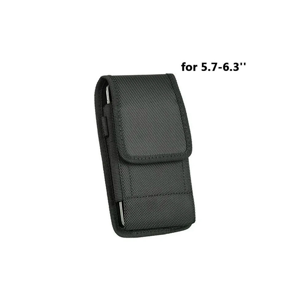 (for 5.7-6.3 inch) Mobile Phone Bags Black Nylon Vertical With Belt Clip Phone Pouch Anti-lost Outdoor Pouch Wallet Case