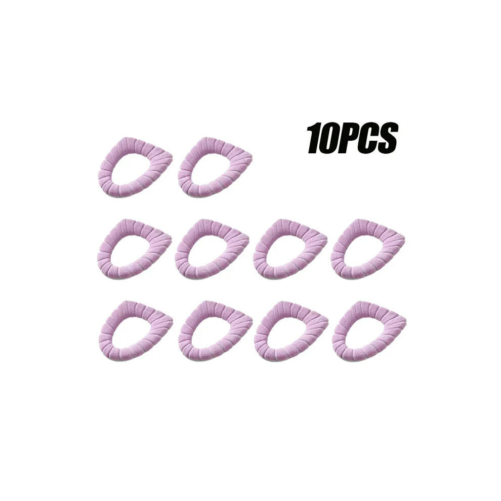 (Purple 10PCS) 20PCS Toilet Seat Cushion Household Winter Thickened Plush Toilet Seat Cushion Toilet Seat Warmer Seat Cushion Toilet Seat Cover