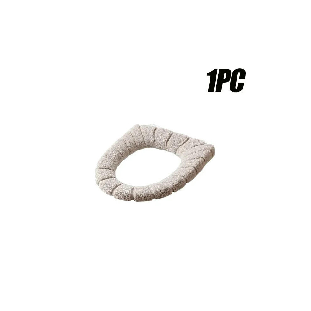 (Beige 1PC) 20PCS Toilet Seat Cushion Household Winter Thickened Plush Toilet Seat Cushion Toilet Seat Warmer Seat Cushion Toilet Seat Cover