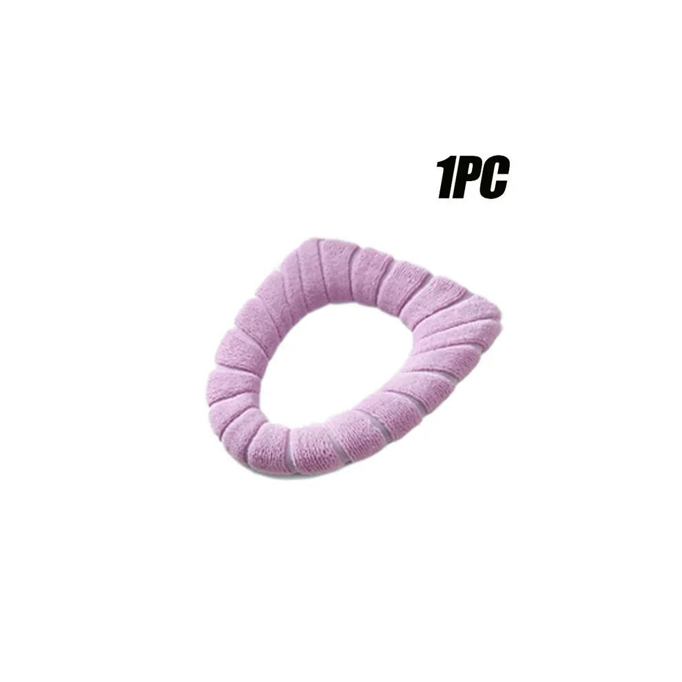 (Purple 1PC) 20PCS Toilet Seat Cushion Household Winter Thickened Plush Toilet Seat Cushion Toilet Seat Warmer Seat Cushion Toilet Seat Cover