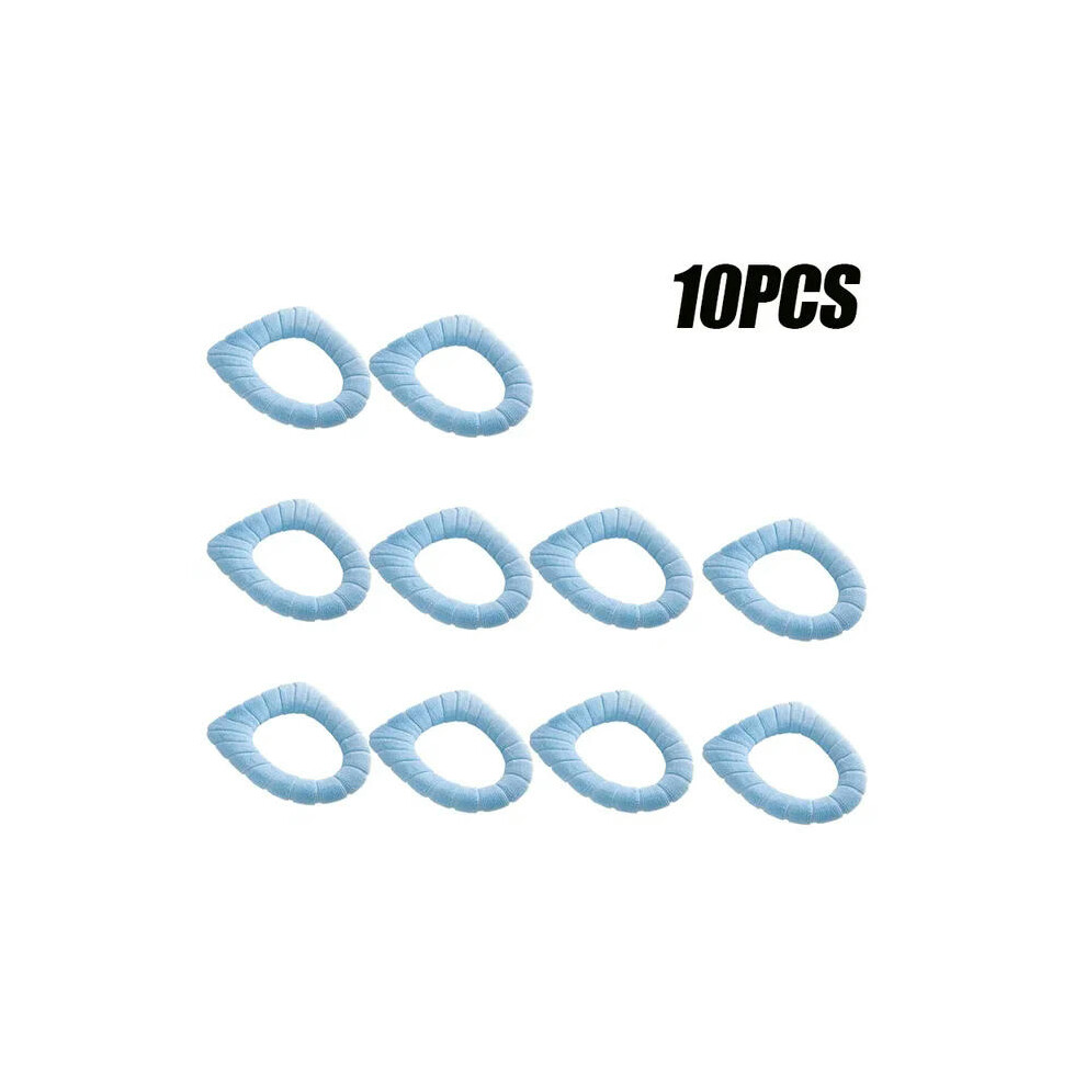 (Blue 10PCS) 20PCS Toilet Seat Cushion Household Winter Thickened Plush Toilet Seat Cushion Toilet Seat Warmer Seat Cushion Toilet Seat Cover